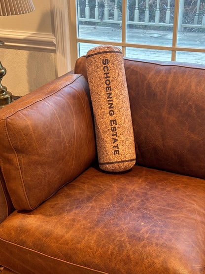 Custom embroidery wine cork pillow. Great wedding gift