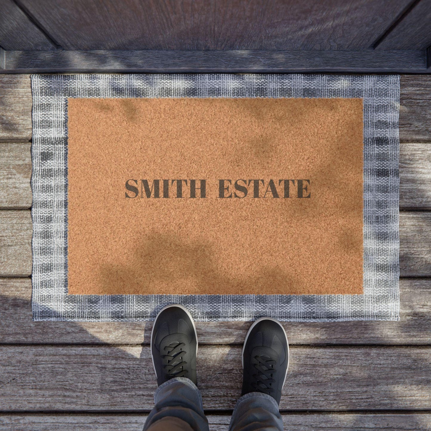 Personalized Cork Doormat, Custom Welcome Mat, Front Door Rug, Housewarming Gift, Entryway Decor, Outdoor Entry Mat