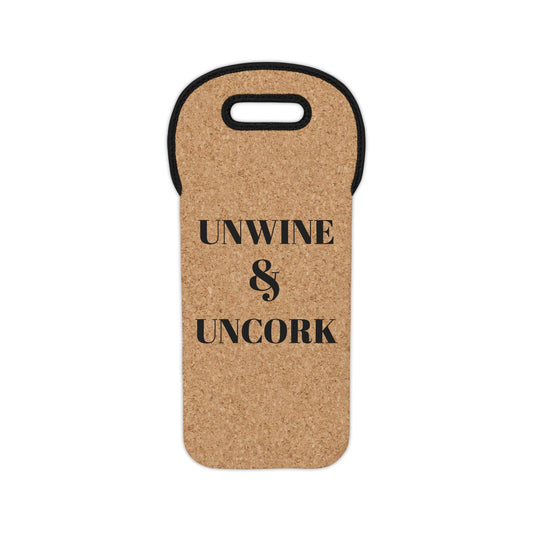 Wine Tote Bag, Wine Carrier with Unwine and Uncork Saying, Wine Accessory, Wine Lover Gift, Wine Drinker Present, Wine Bottle Holder