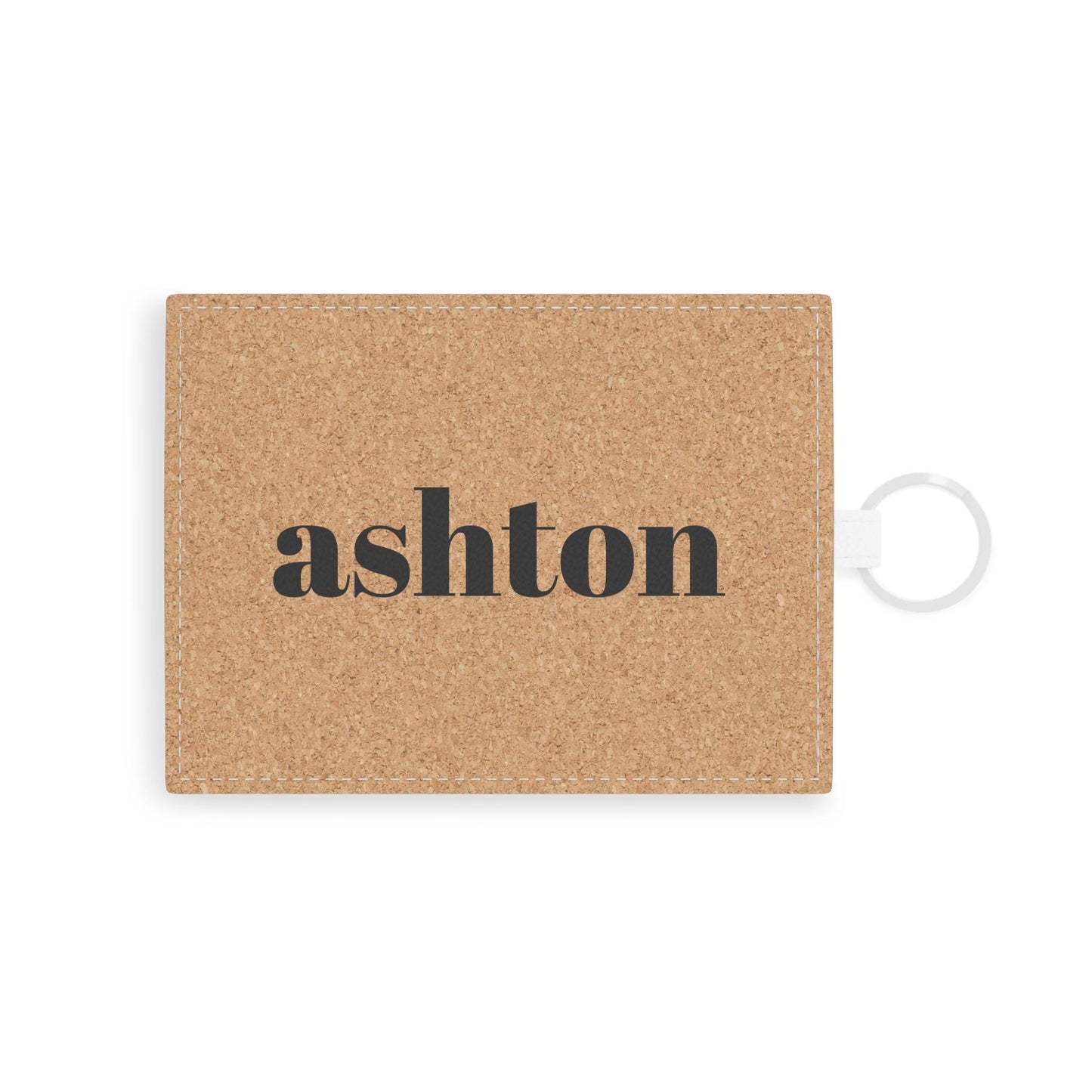 Personalized wine cork Saffiano Leather Card Holder, Customizable Business Card Case, Custom Credit Card Wallet, Monogrammed ID Holder,