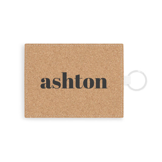 Personalized wine cork Saffiano Leather Card Holder, Customizable Business Card Case, Custom Credit Card Wallet, Monogrammed ID Holder,