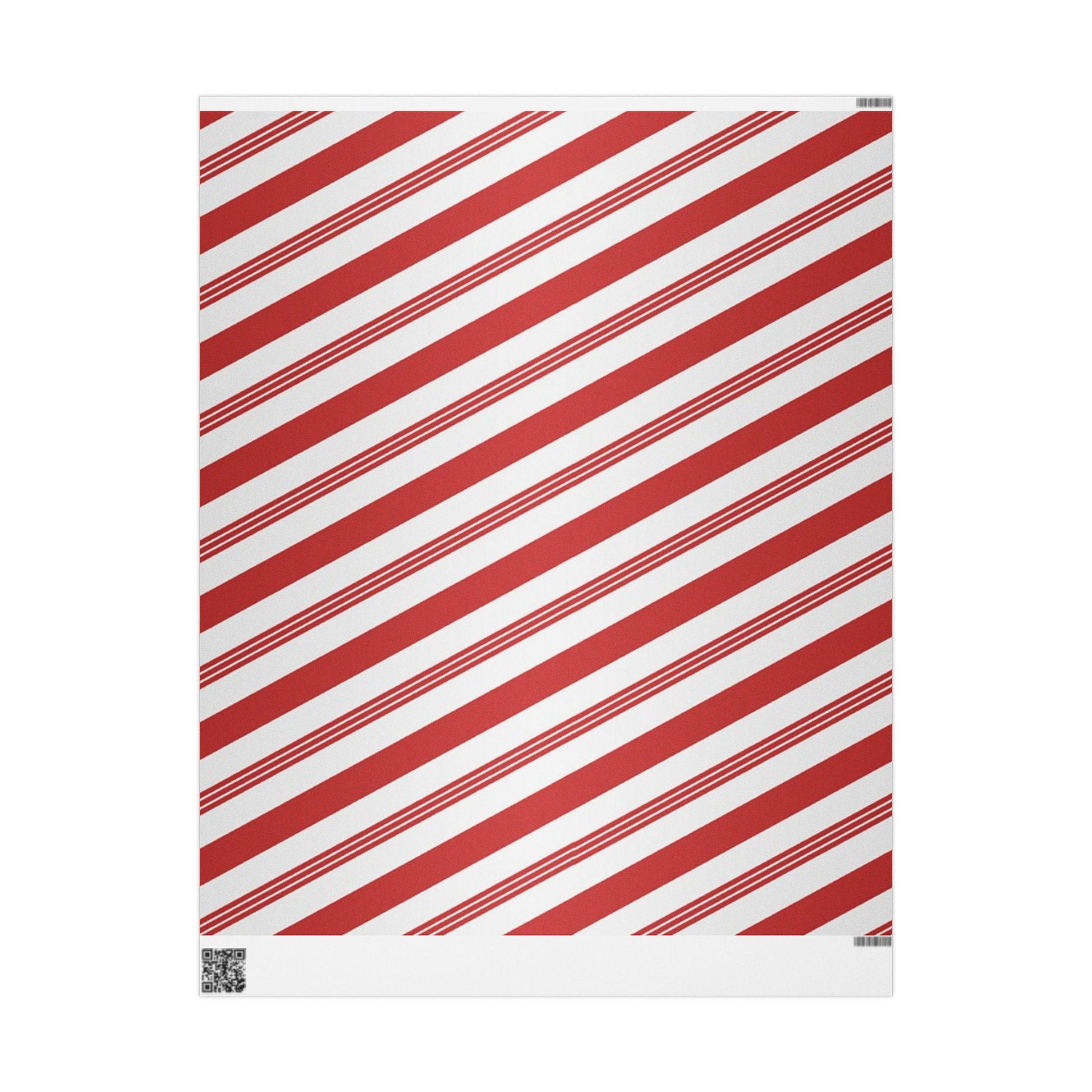 Gift Wrapping Paper, Peppermint Stick Design - Festive Holiday Present Wrap, Christmas Gift Wrap, Party Supplies, Craft Paper, Wrapping