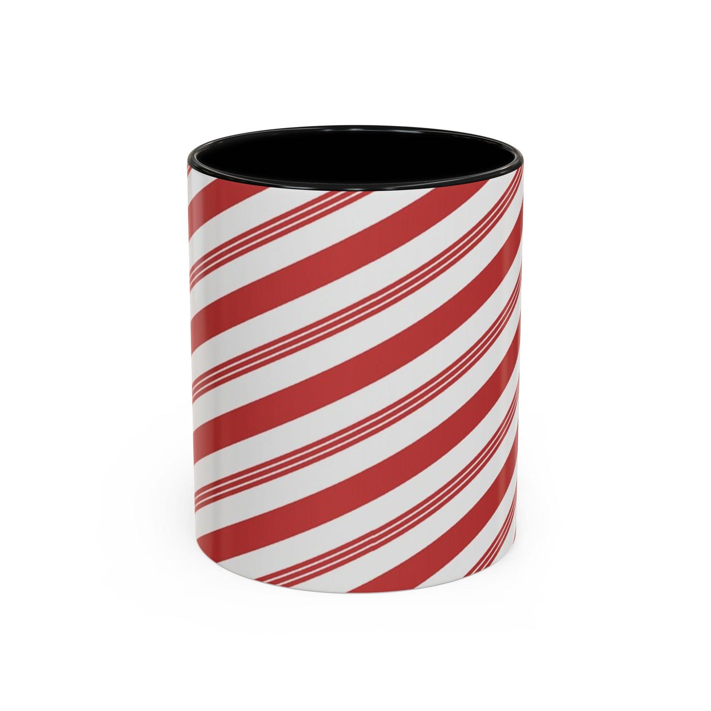 Peppermint Stick Ceramic Coffee Mug, Christmas Holiday Cup, Festive Winter Theme Tea Mug, Red and White Seasonal Beverage Mug, 11oz, 15oz