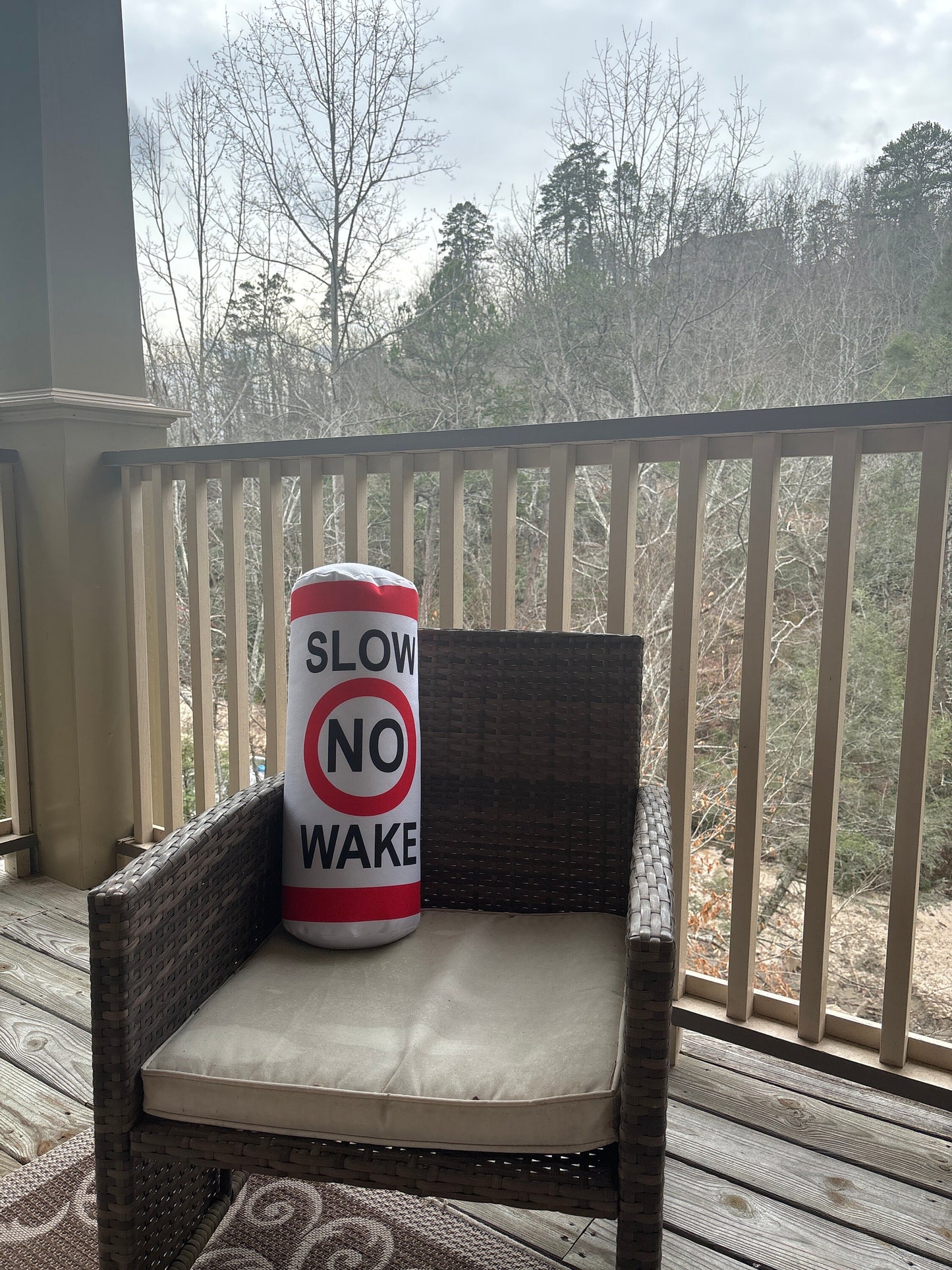 Slow No Wake  buoy Lake Tubular Pillow